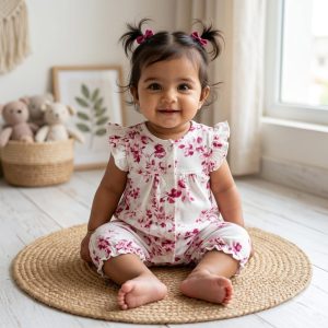 Berry Blossom Ruffle Romper