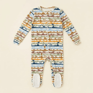 Dino Horizon Stripe Footie