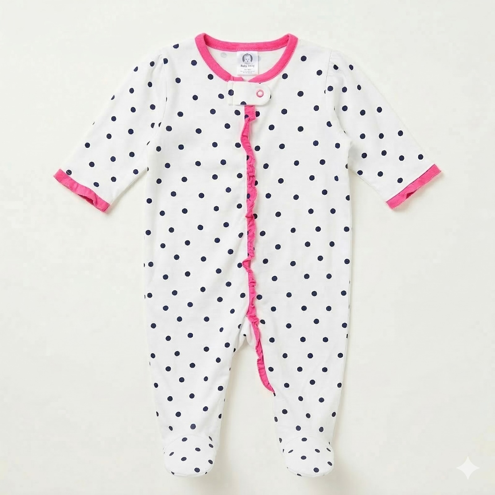 Berry Ruffle Polka Dot Footie - Image 2