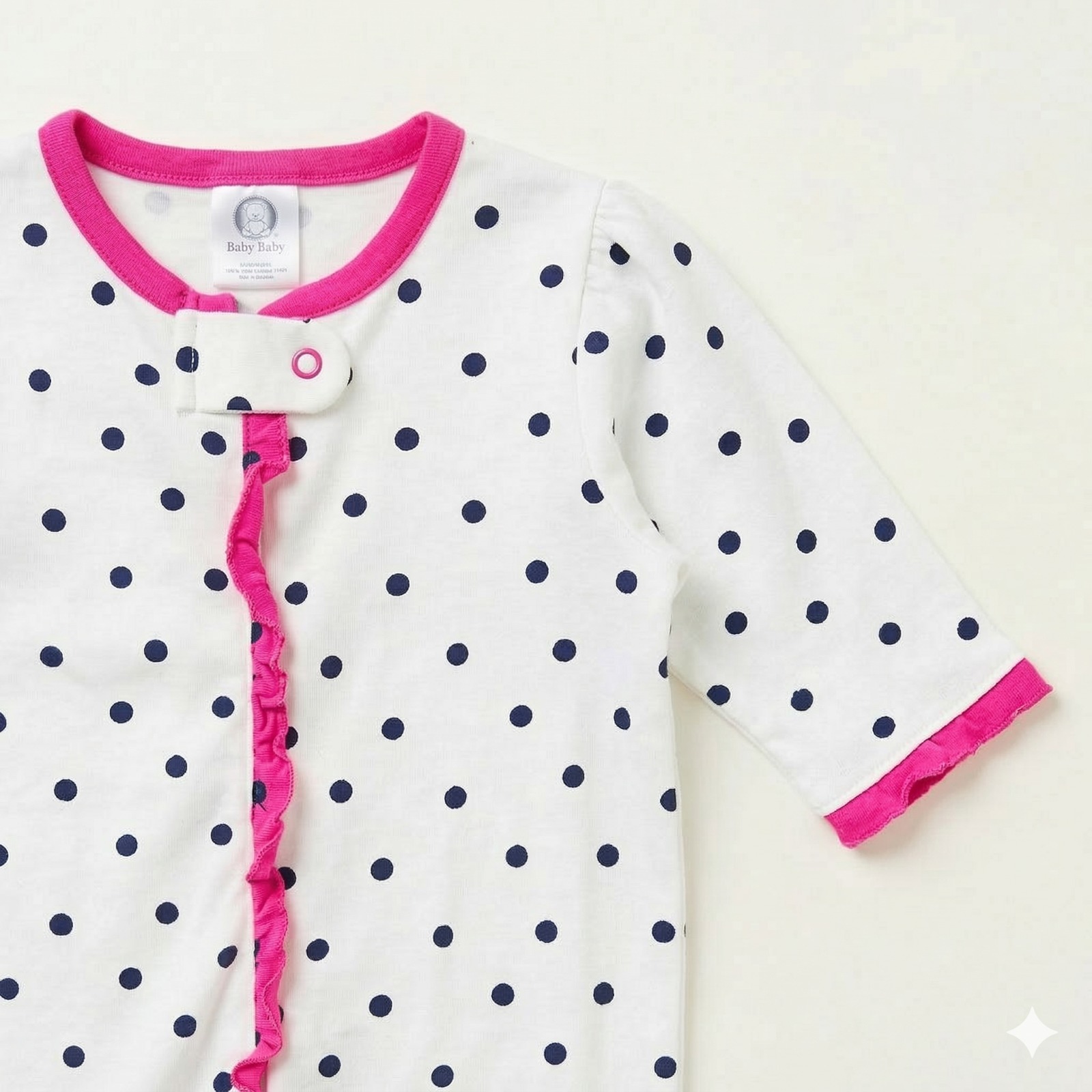 Berry Ruffle Polka Dot Footie - Image 3