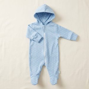 Sky Blue Polka Dot Sleep Suit