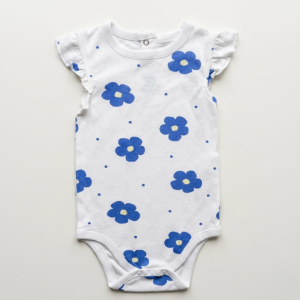 Blue Blossom Flutter Sleeve Onesie