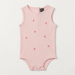Blush Ribbed Starburst Onesie