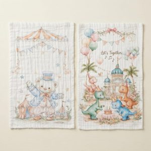 6 Layered
Premium Muslin Burp Cloth Set
