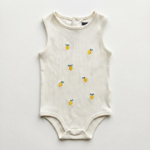 Lemon Zest Ribbed Tank Onesie
