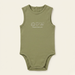 Little Buddies  Olive Tank Onesie