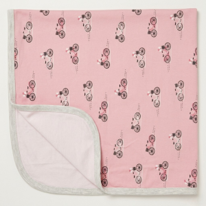Pink Bicycle Knit Blanket