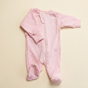Pink Polka Preemie Sleep Suit