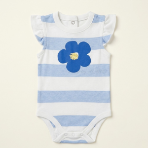 Retro Blossom Striped Onesie