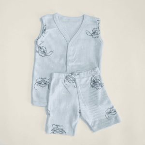 Stitch Ribbed Sleeveless Baby Co-ord Set