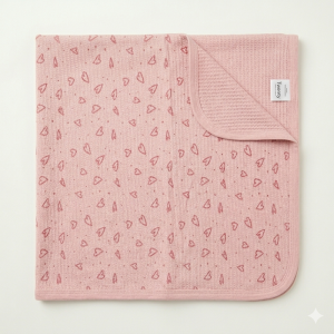 Sweet Hearts Rose Waffle Blanket
