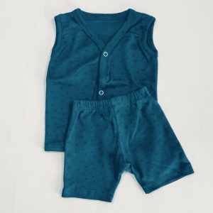 Teal Geo Sleeveless Baby Co-ord Set