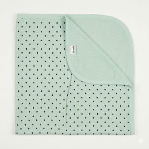Minty Hearts Knit Blanket