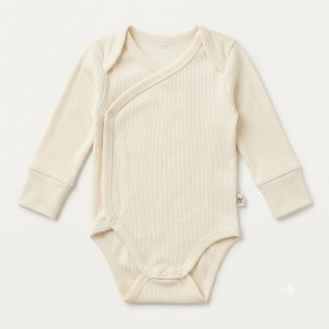 Cream Wrap Ribbed Bodysuit