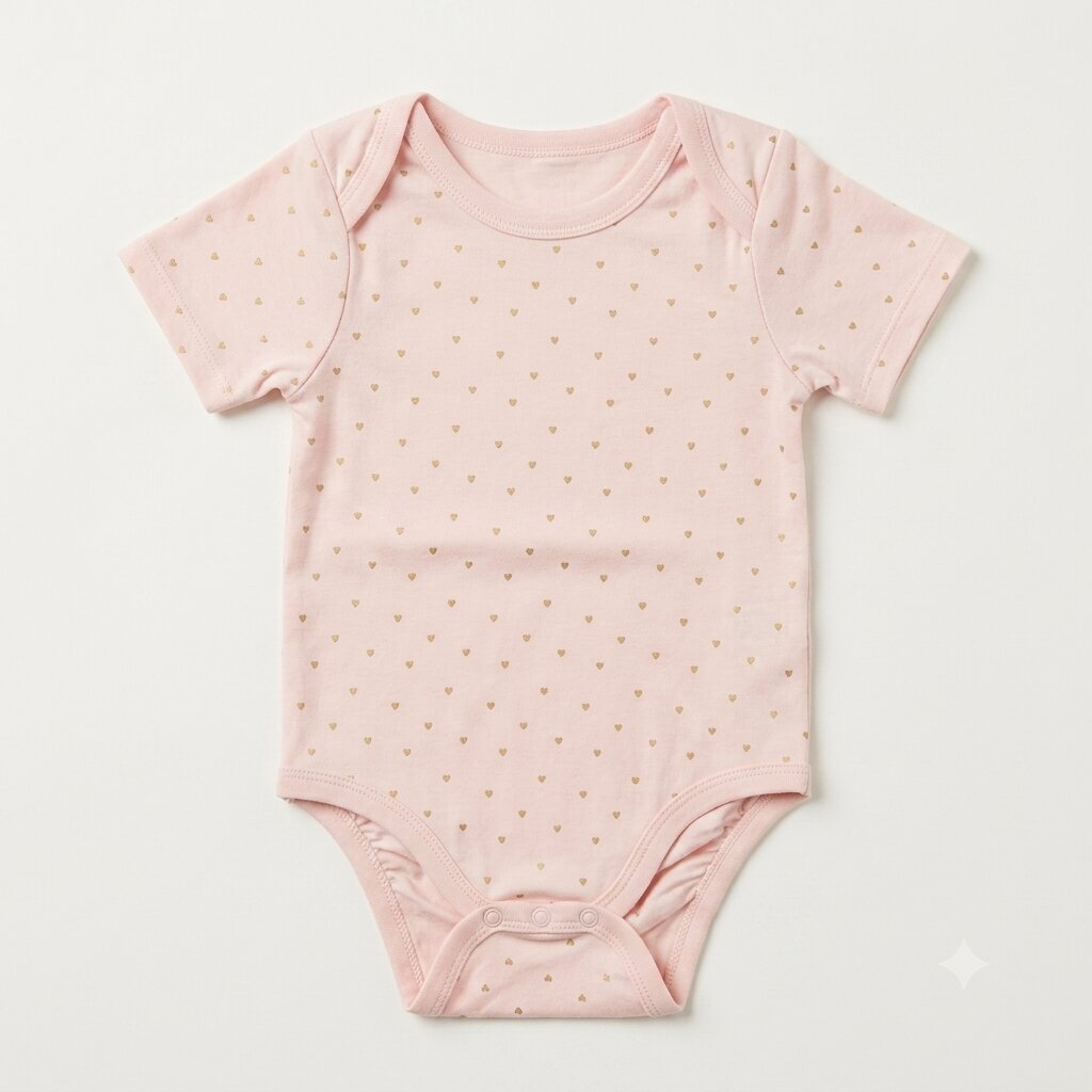 Blush Heart Short Sleeve Bodysuit