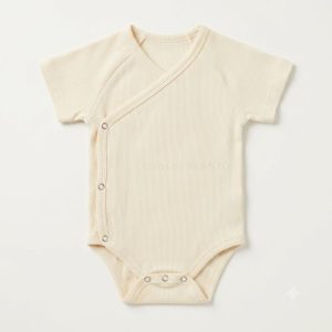 Cream Short Sleeve Wrap Bodysuit