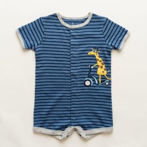 Giraffe on Wheels Striped Romper