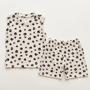 Leopard Print Ribbed Daily Wear Set