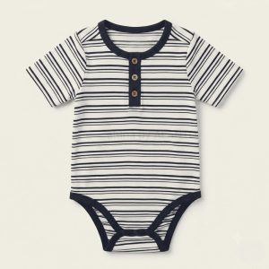 Navy Henley Striped Bodysuit