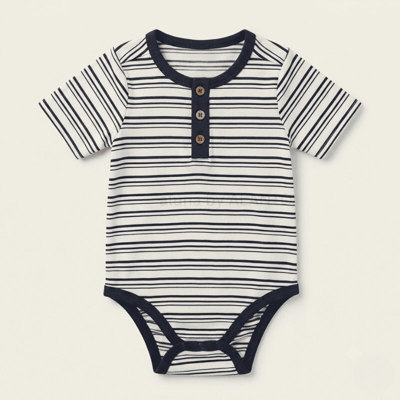 Navy Henley Striped Bodysuit