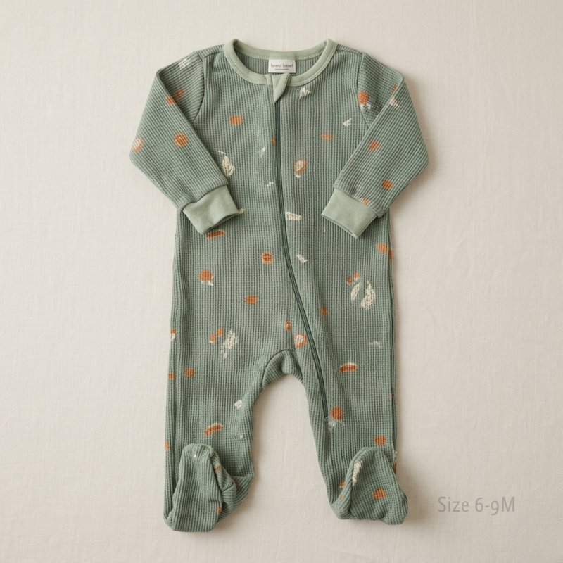 Sage Waffle Abstract Sleep Suit