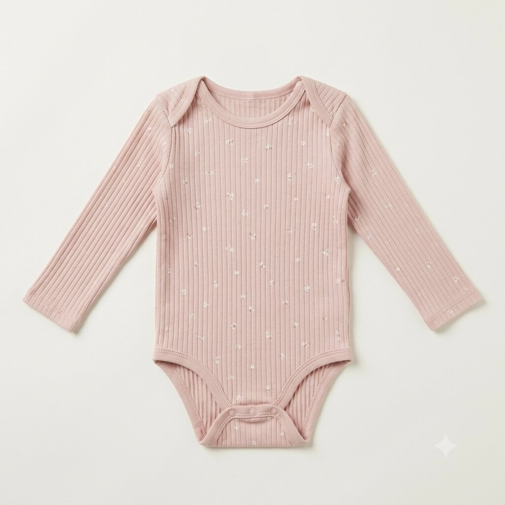Pink Ribbed Bodysuit