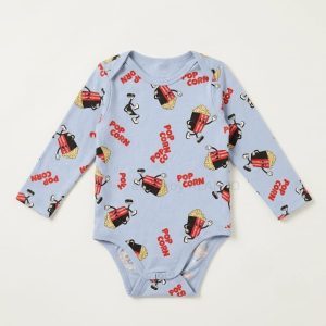 Blue Popcorn Print Bodysuit