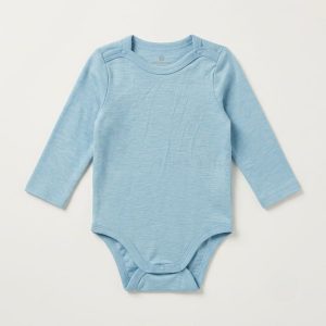 Sky Blue Long Sleeve Bodysuit