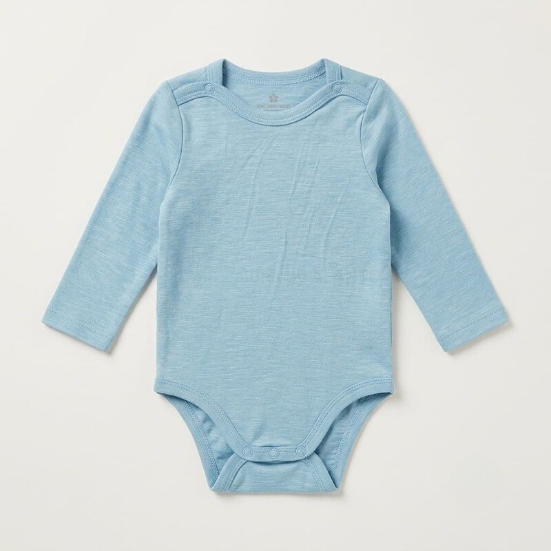 Sky Blue Long Sleeve Bodysuit