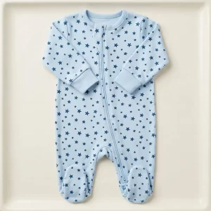 Blue Star Print Sleepsuit