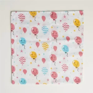 Colorful Balloon Printed Muslin Bath Towel
