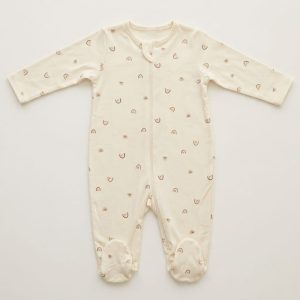 Cream Rainbow Print Sleepsuit