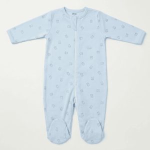 Soft Blue Bear Sleepsuit