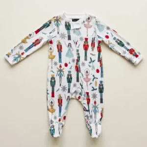 Nutcracker & Ballerina Holiday Print Sleepsuit