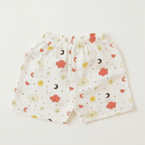 Moon & Cloud Print Cotton Muslin Baby Shorts – 6-9 Months