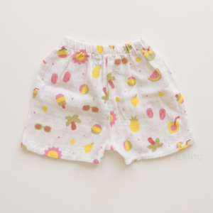 Tropical Fruit Print Cotton Muslin Baby Shorts – 6-9 Months