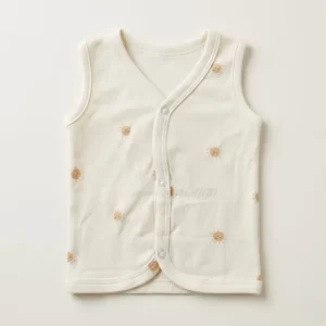 Sleeveless Sun Print Front-Open Cotton Baby Jabla