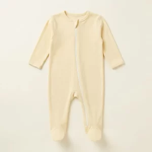 Soft Yellow Newborn Baby Sleepsuit