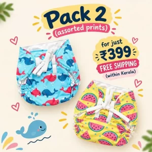 Baby Cloth Diaper 2-Pack – Ocean & Watermelon Prints