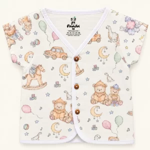 Crinkled Muslin Baby Jabla – Cute Teddy & Moon Print