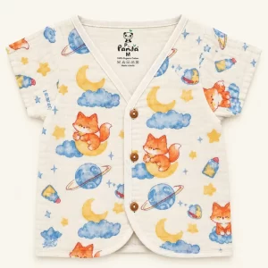Crinkled Muslin Baby Jabla – Fox & Moon Print