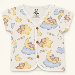 Crinkled Muslin Baby Jabla – Teddy Moon Print