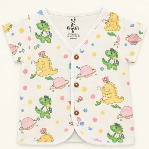 Crinkled Muslin Dinosaur Print Baby Jabla