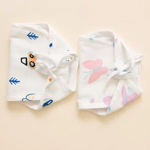 2-Pack Padded Muslin Nappy | fun owl-and-arrows and butterfly