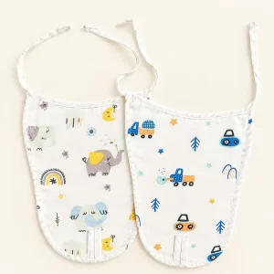 2-Pack Padded Muslin Nappy | truck and little elephant